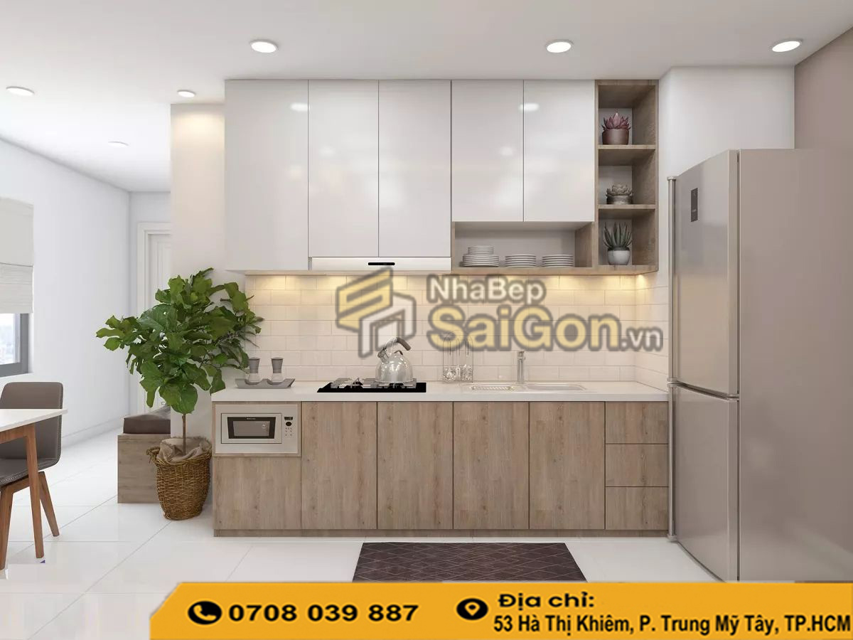 Các mẫu tủ bếp nhựa đặc đẹp hiện nay
