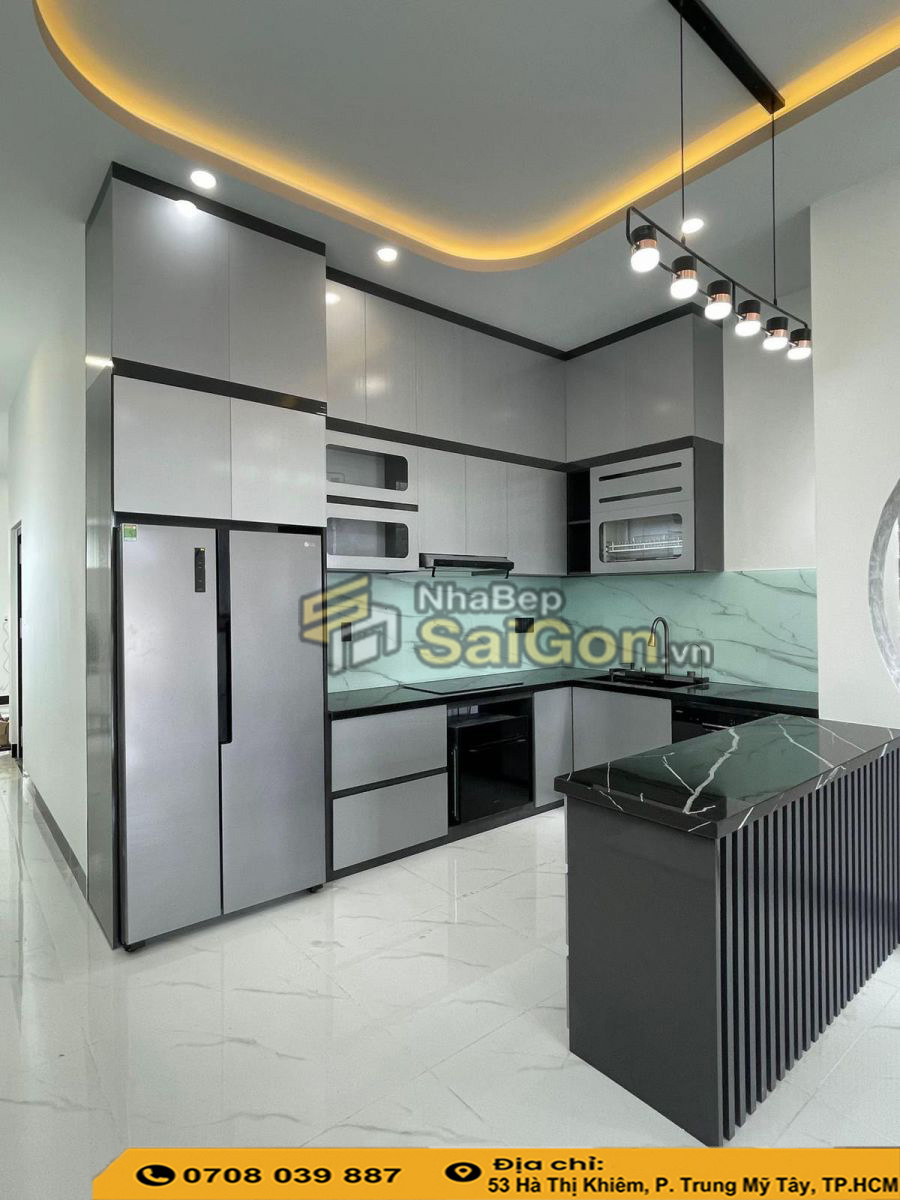 Tủ bếp nhựa thiết kế theo yêu cầu