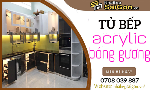 Tủ bếp acrylic bóng gương