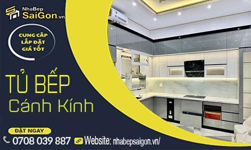 Tủ Bếp Cánh Kính Đẹp Hiện Đại