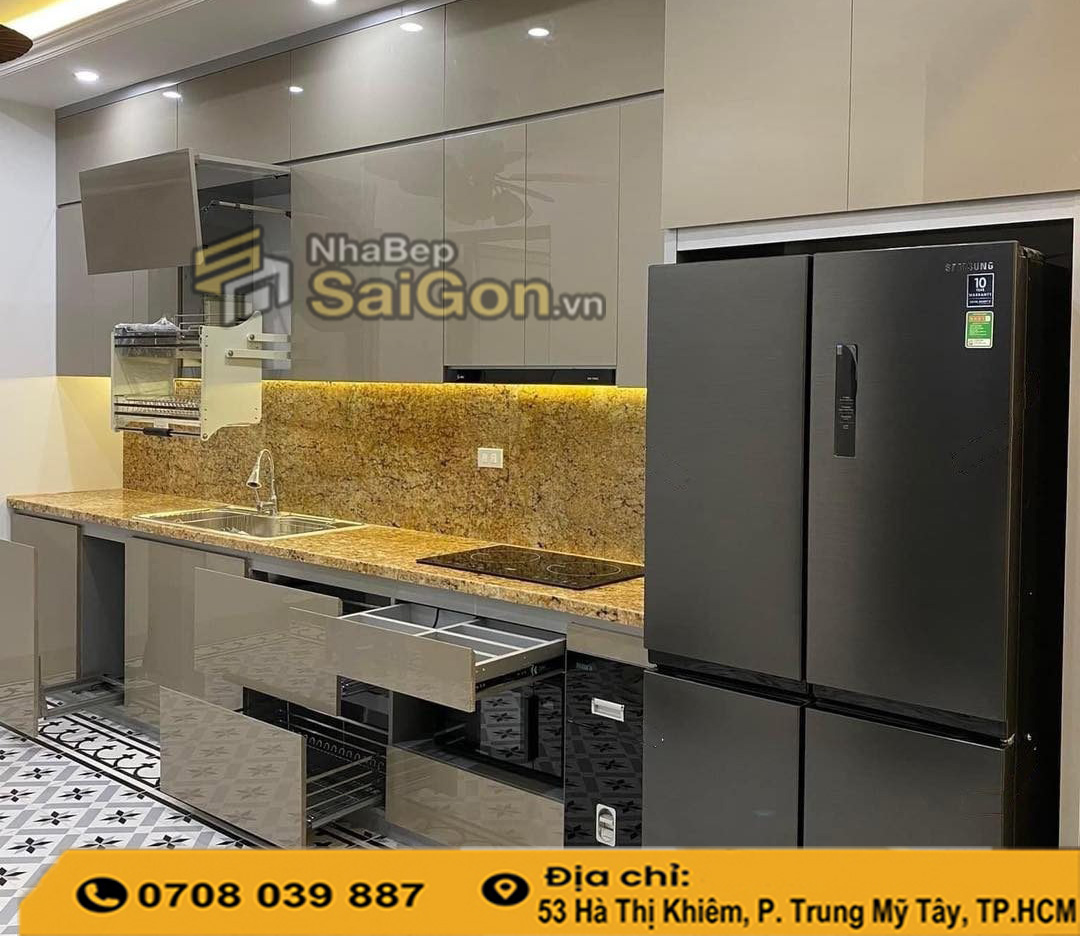 Tủ bếp nhựa thiết kế theo yêu cầu
