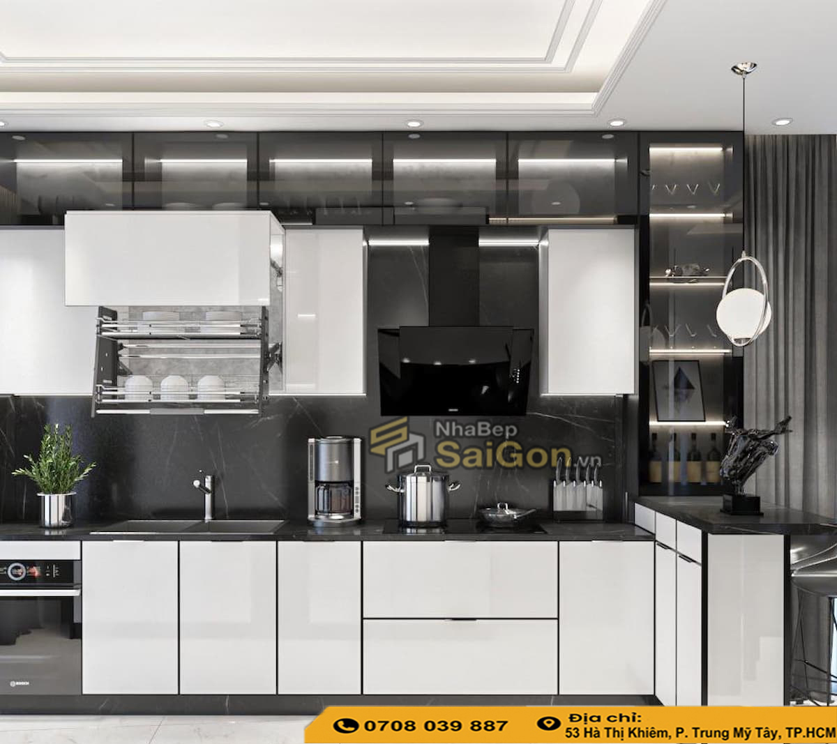 Tủ Bếp Không Tay Nắm