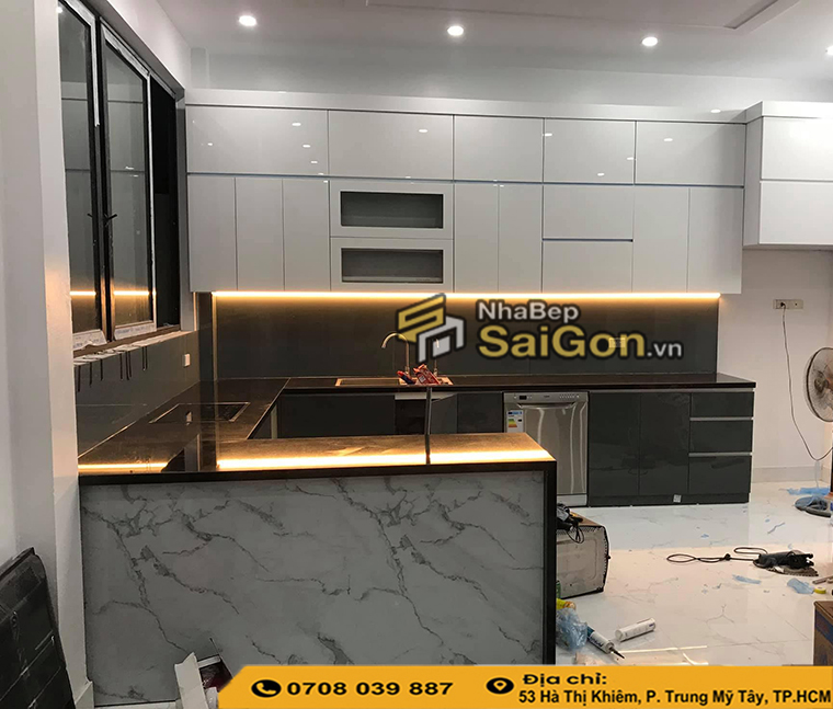 Tủ Bếp Acrylic Chữ U
