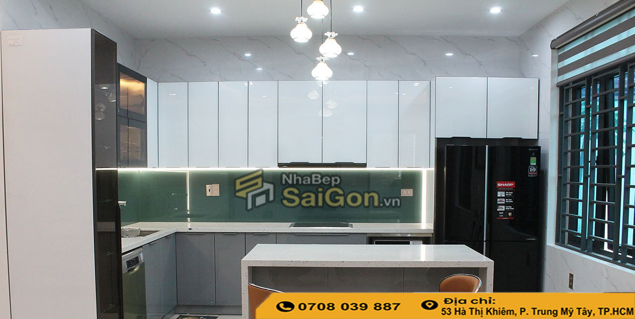 Tủ Bếp Cánh Kính Đẹp Hiện Đại