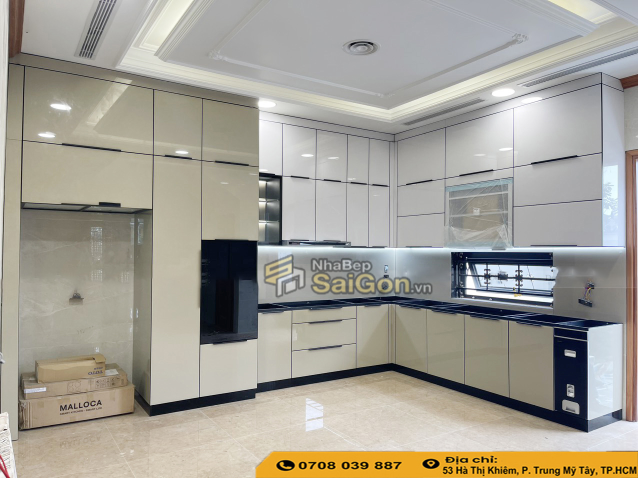 Tủ Bếp Cánh Kính Đẹp Hiện Đại