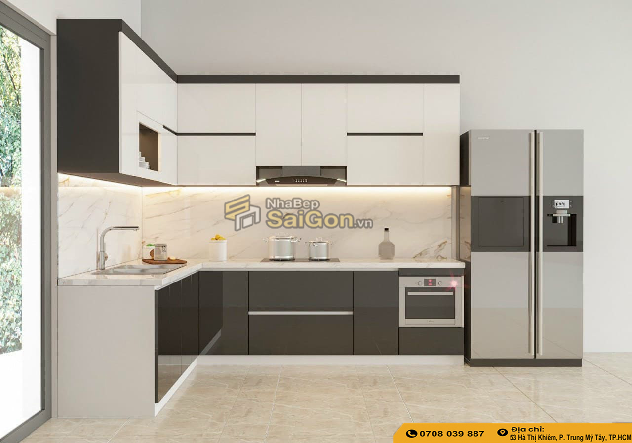 Tủ bếp nhựa đặc và MDF
