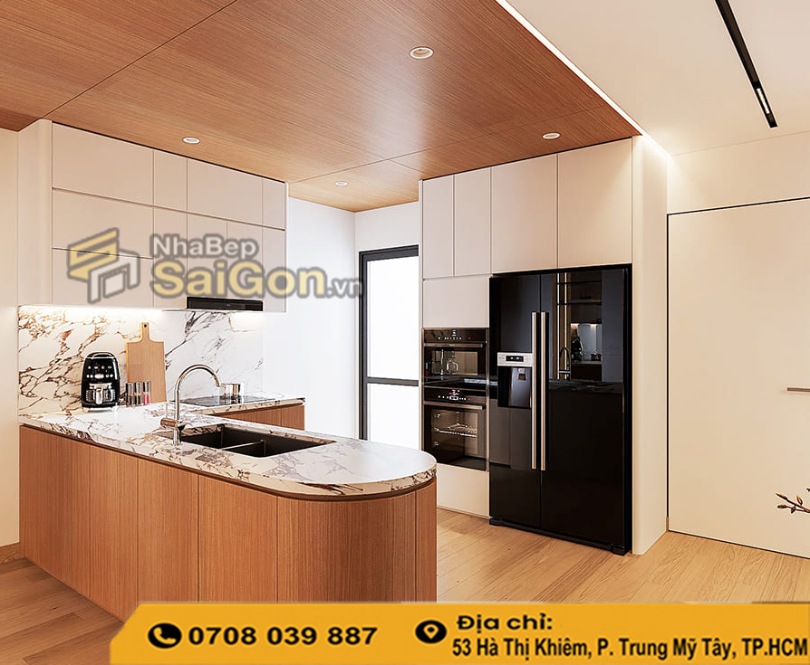 Tủ bếp nhựa đặc vân gỗ