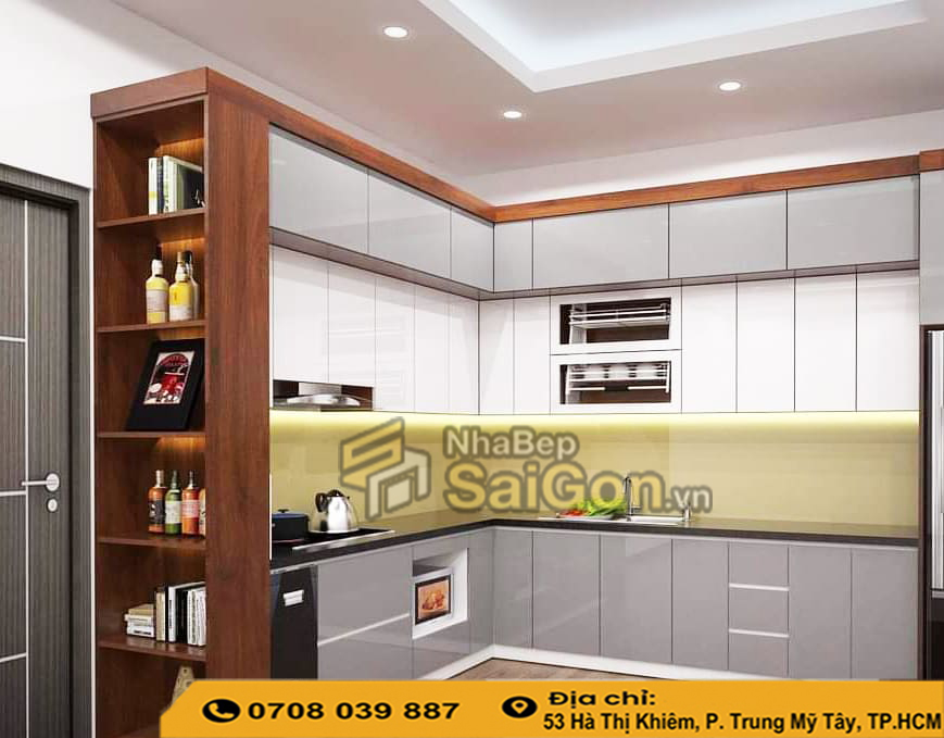 Tủ bếp nhựa đặc vân gỗ