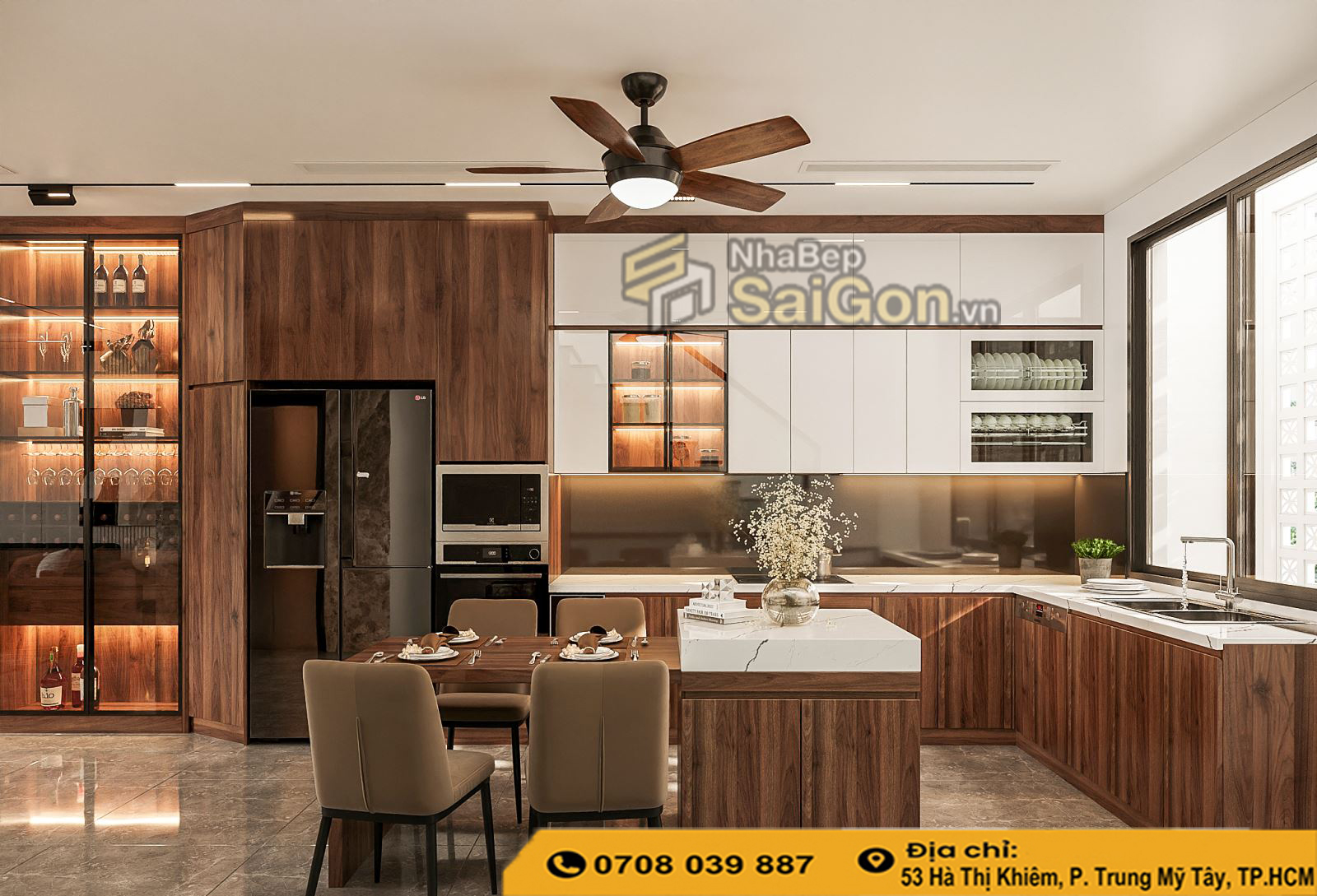 Tủ bếp nhựa đặc tân cổ điển