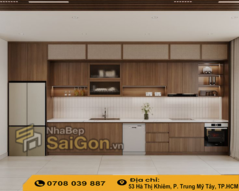 Tủ bếp nhựa đặc tân cổ điển