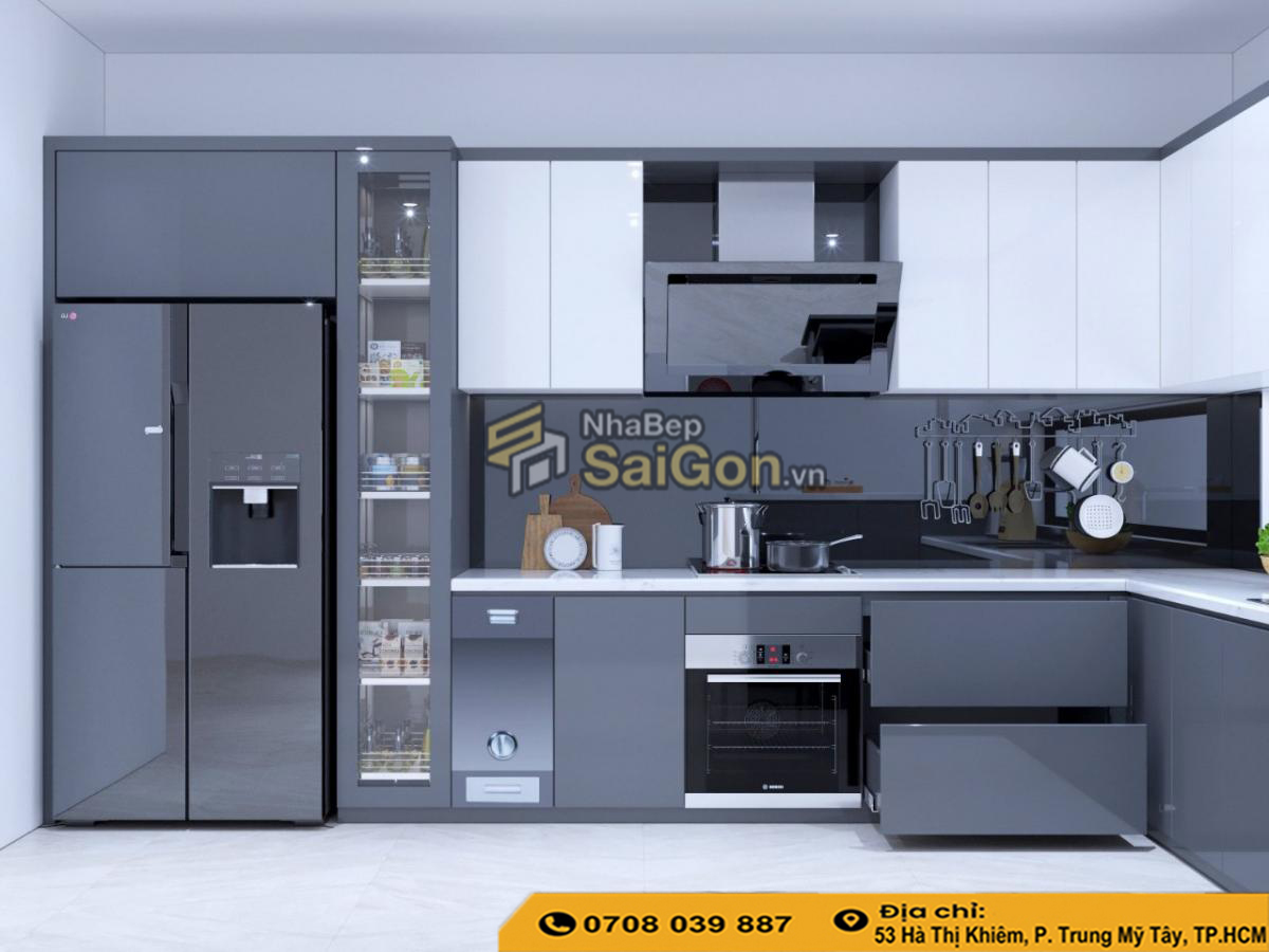 Mẫu Tủ Bếp Acrylic Đẹp