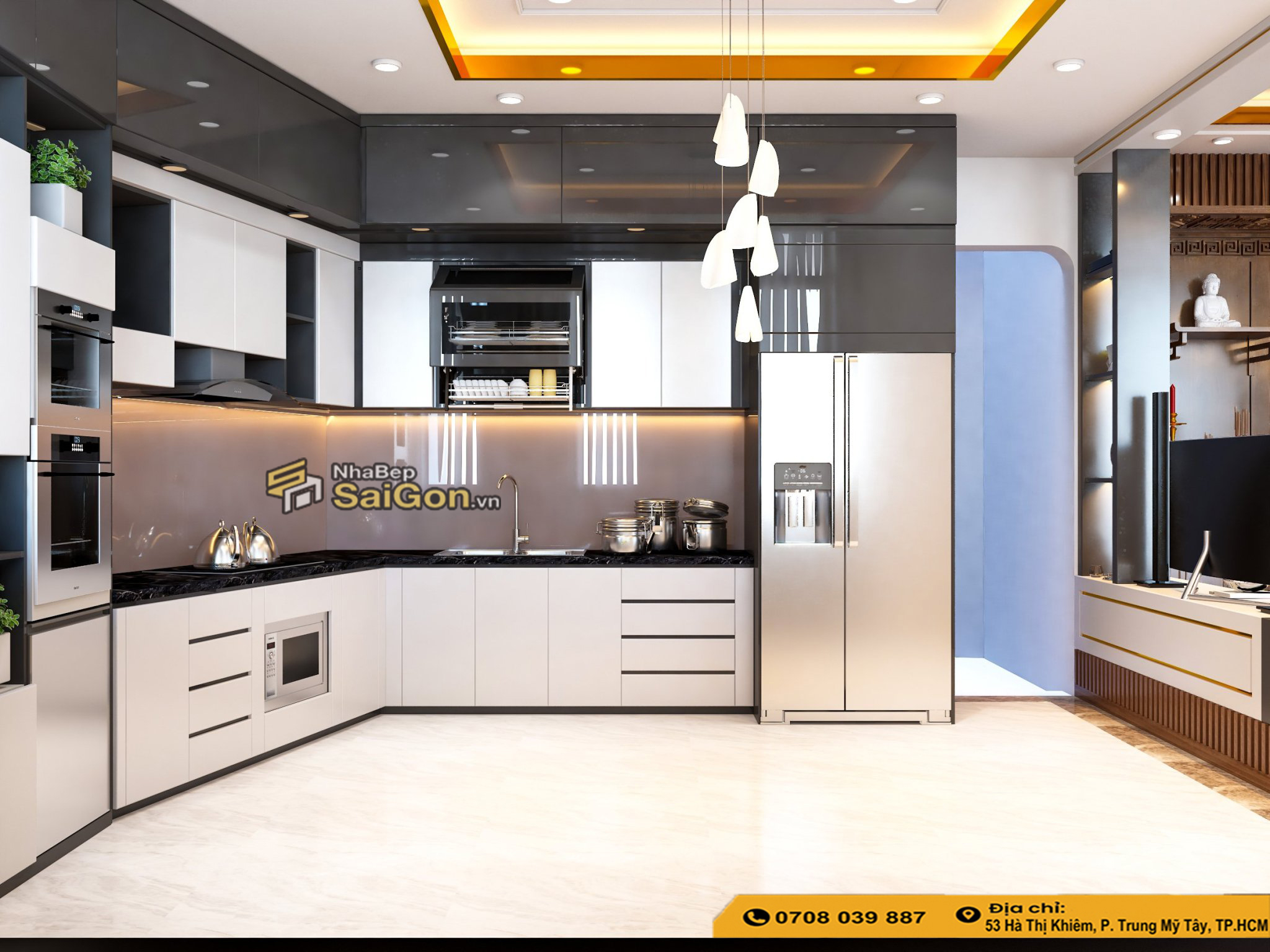 Thiết kế tủ bếp acrylic đẹp