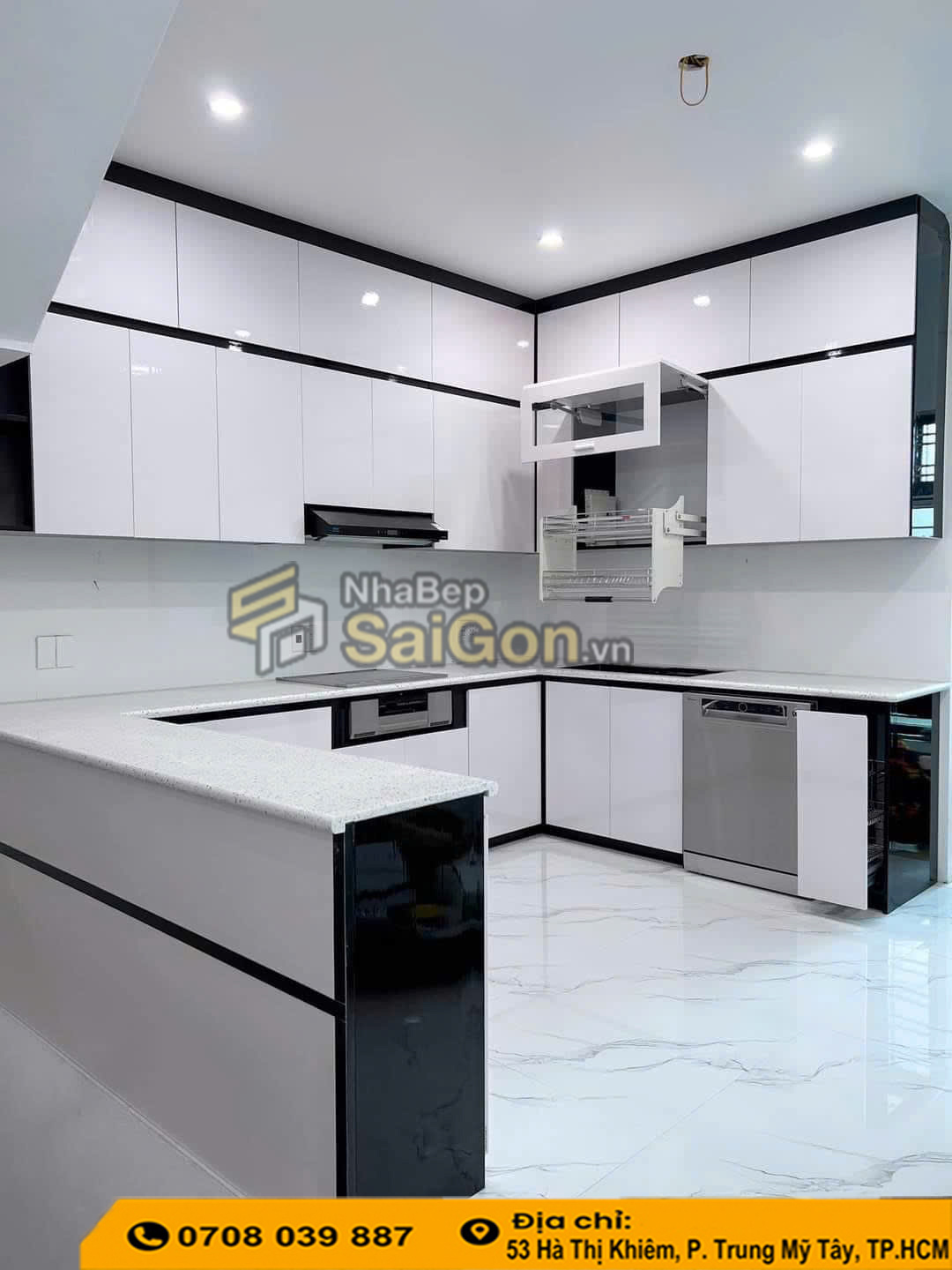 tủ bếp nhựa đặc chữ U