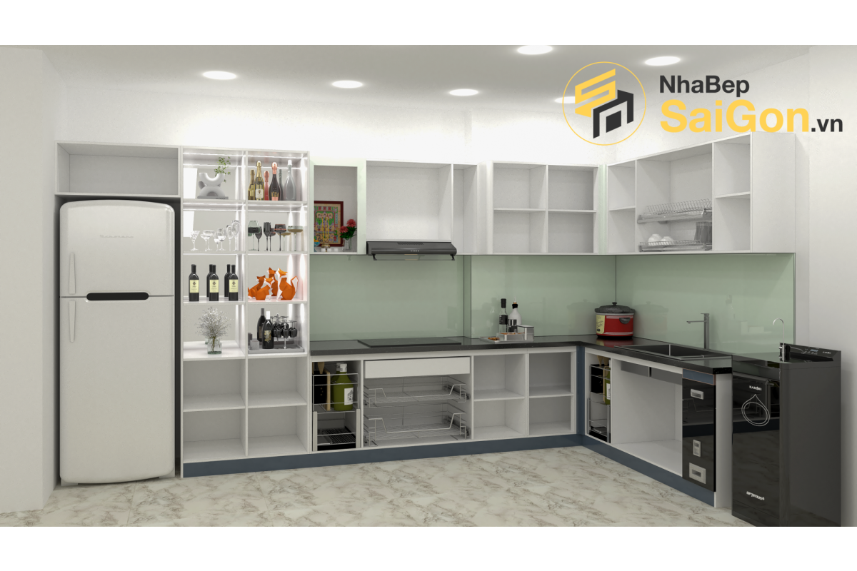 Tủ bếp chữ L TBL008