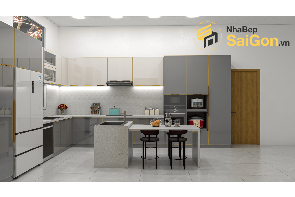 Tủ bếp chữ L TBL009