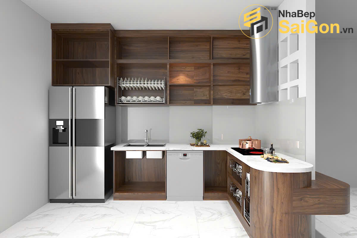 Tủ bếp chữ L - TBL011