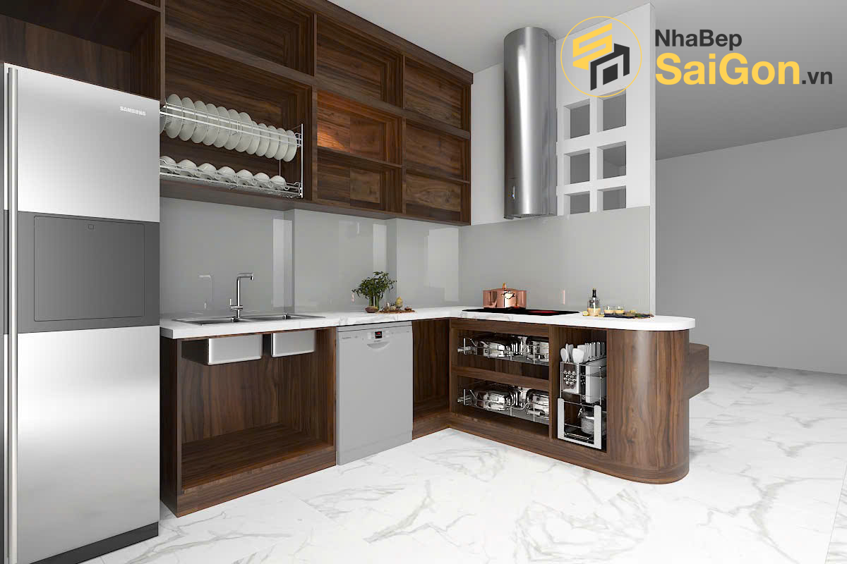 Tủ bếp chữ L - TBL011