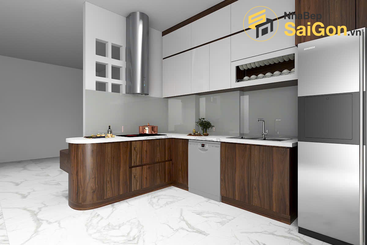 Tủ bếp chữ L - TBL011