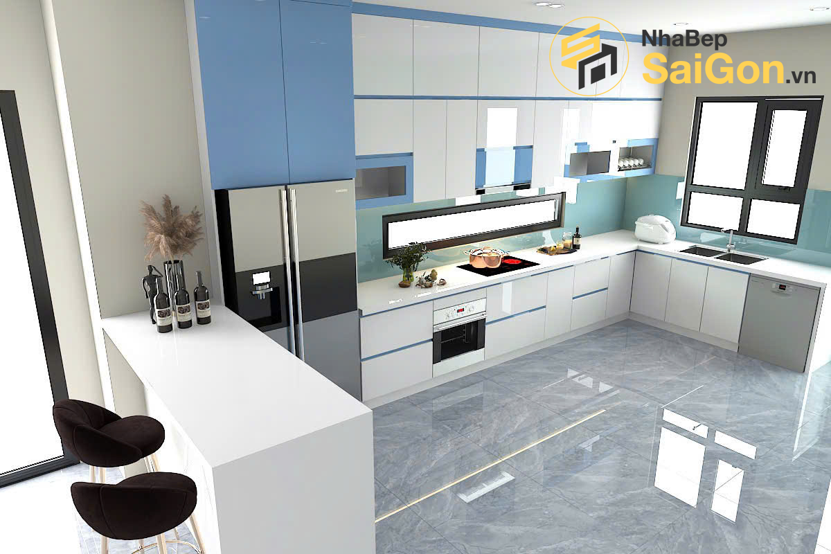 Tủ bếp chữ L - TBL012