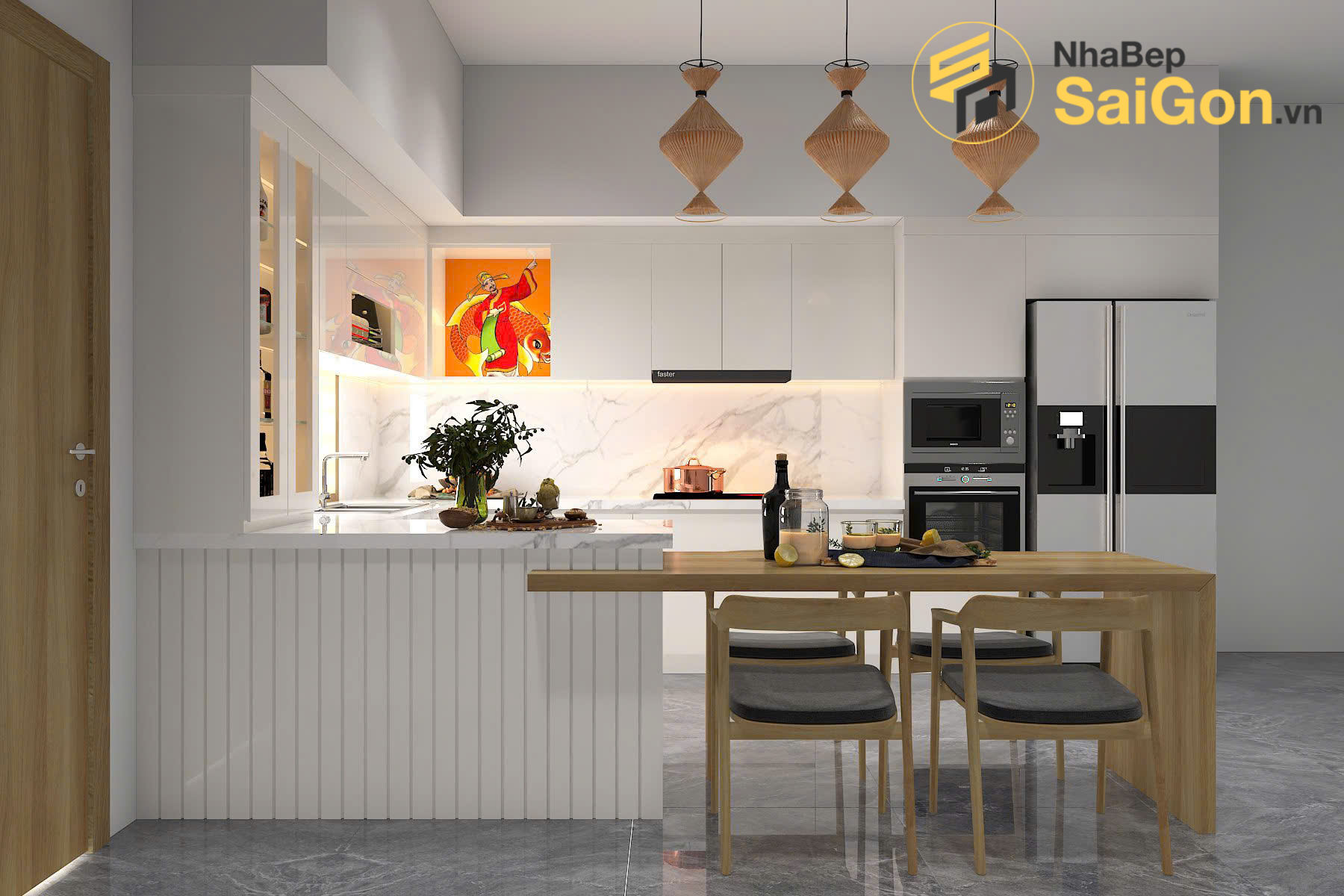 Tủ bếp chữ L - TBL013