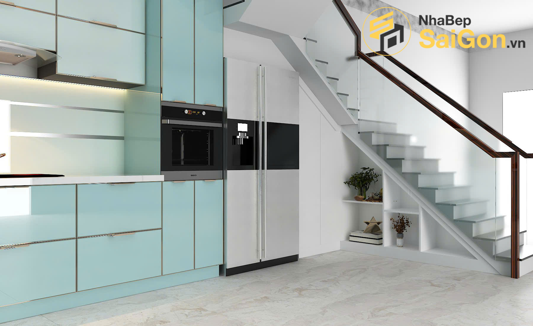 Tủ bếp chữ L - TBL014