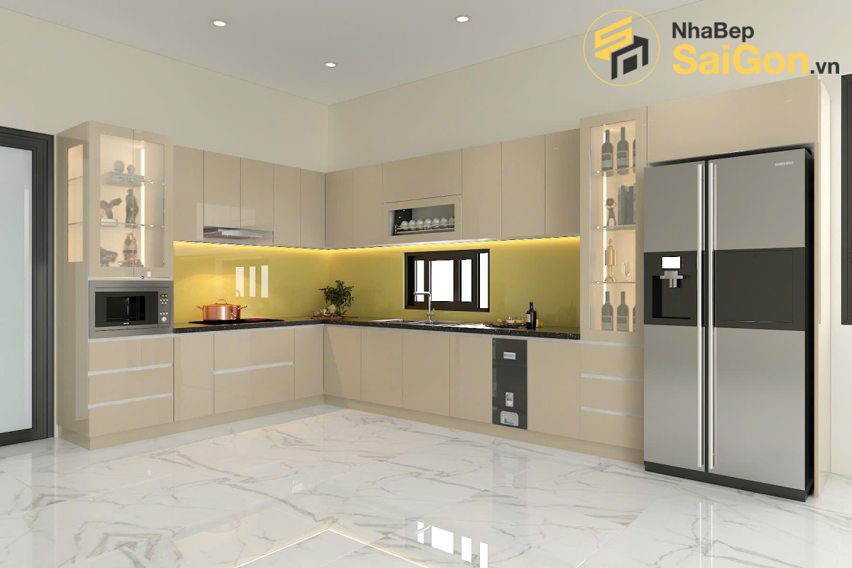 tủ bếp chữ L - TBL015