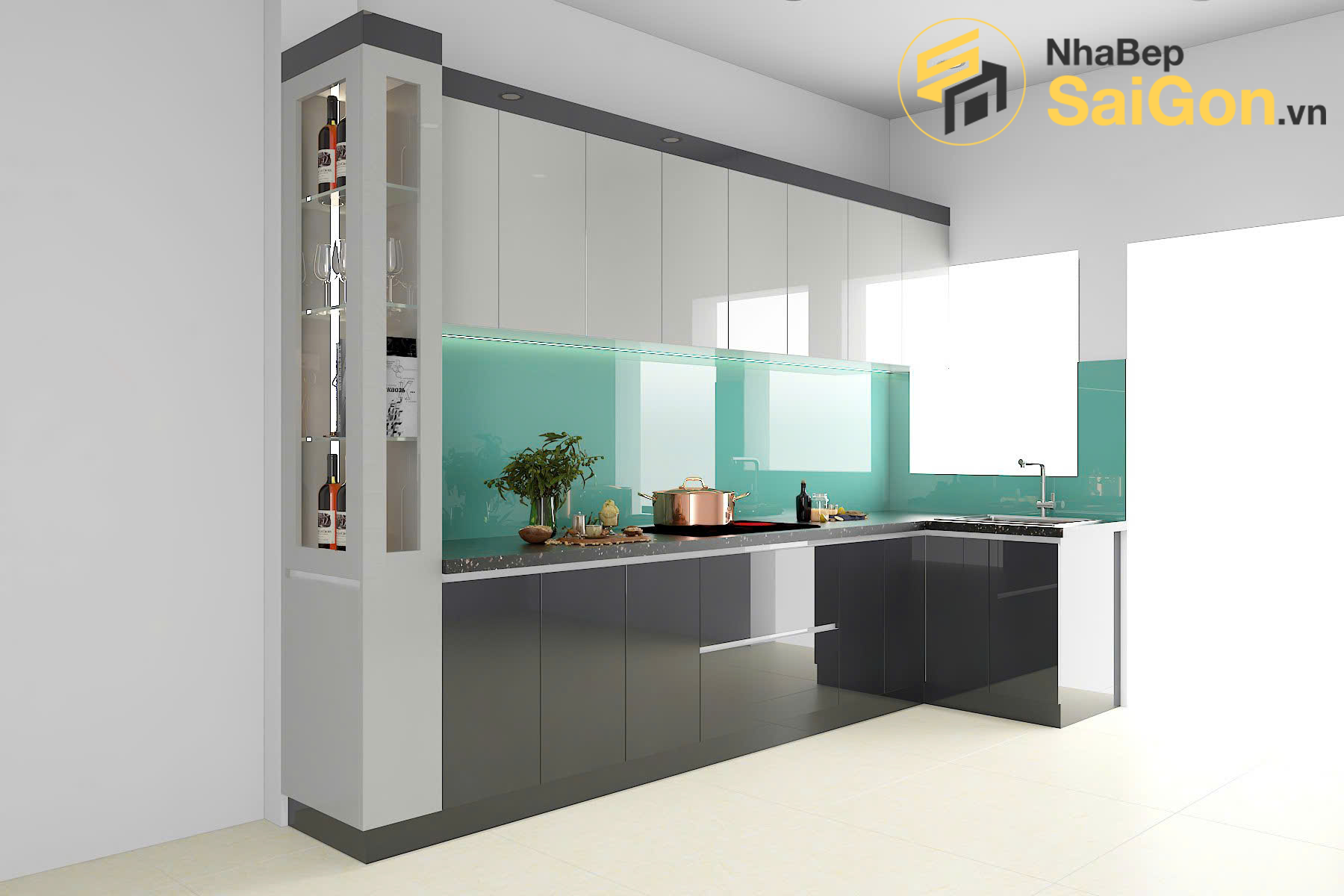 Tủ bếp chữ L - TBL016