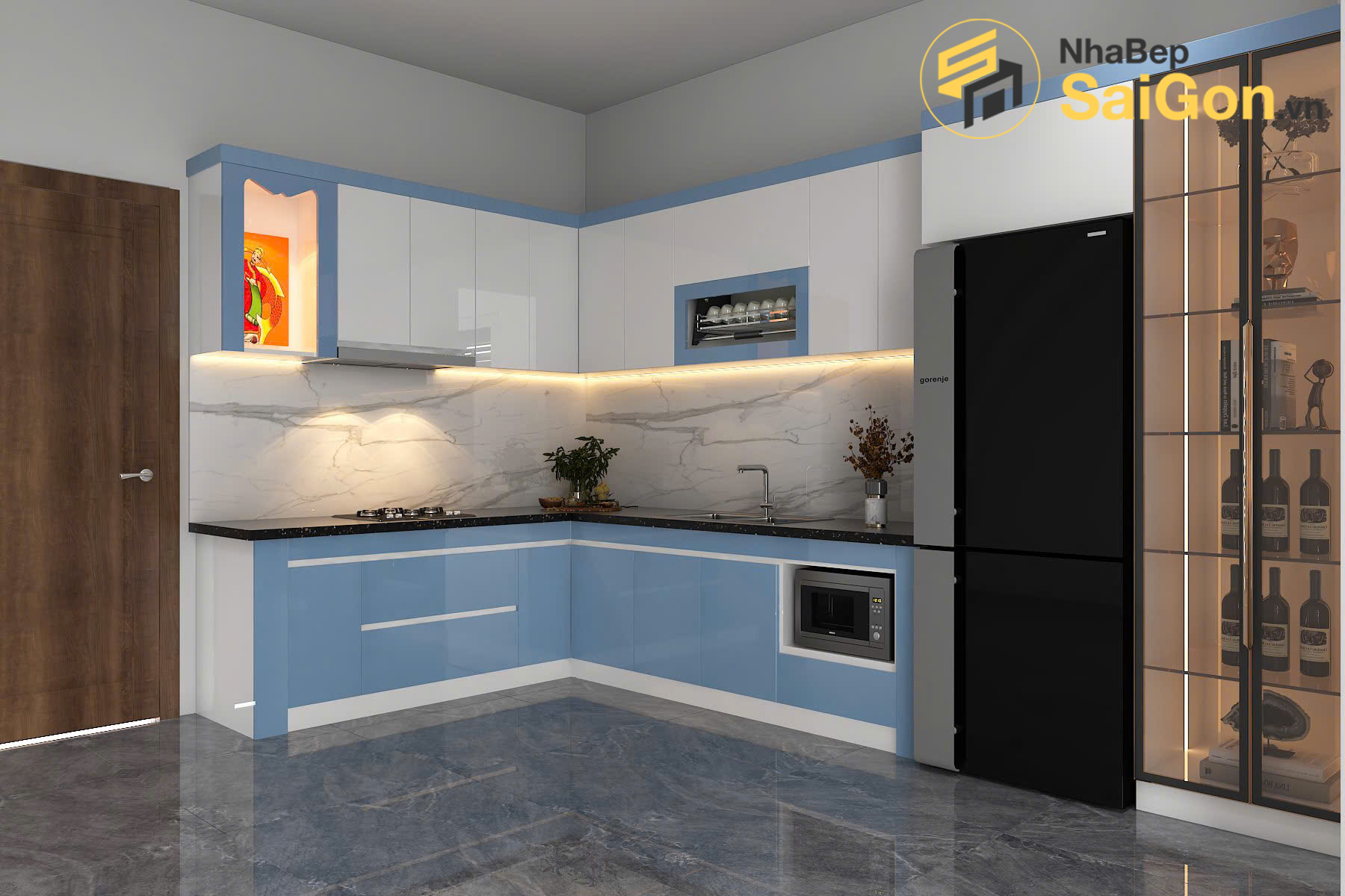 Tủ bếp chữ L - TBL023