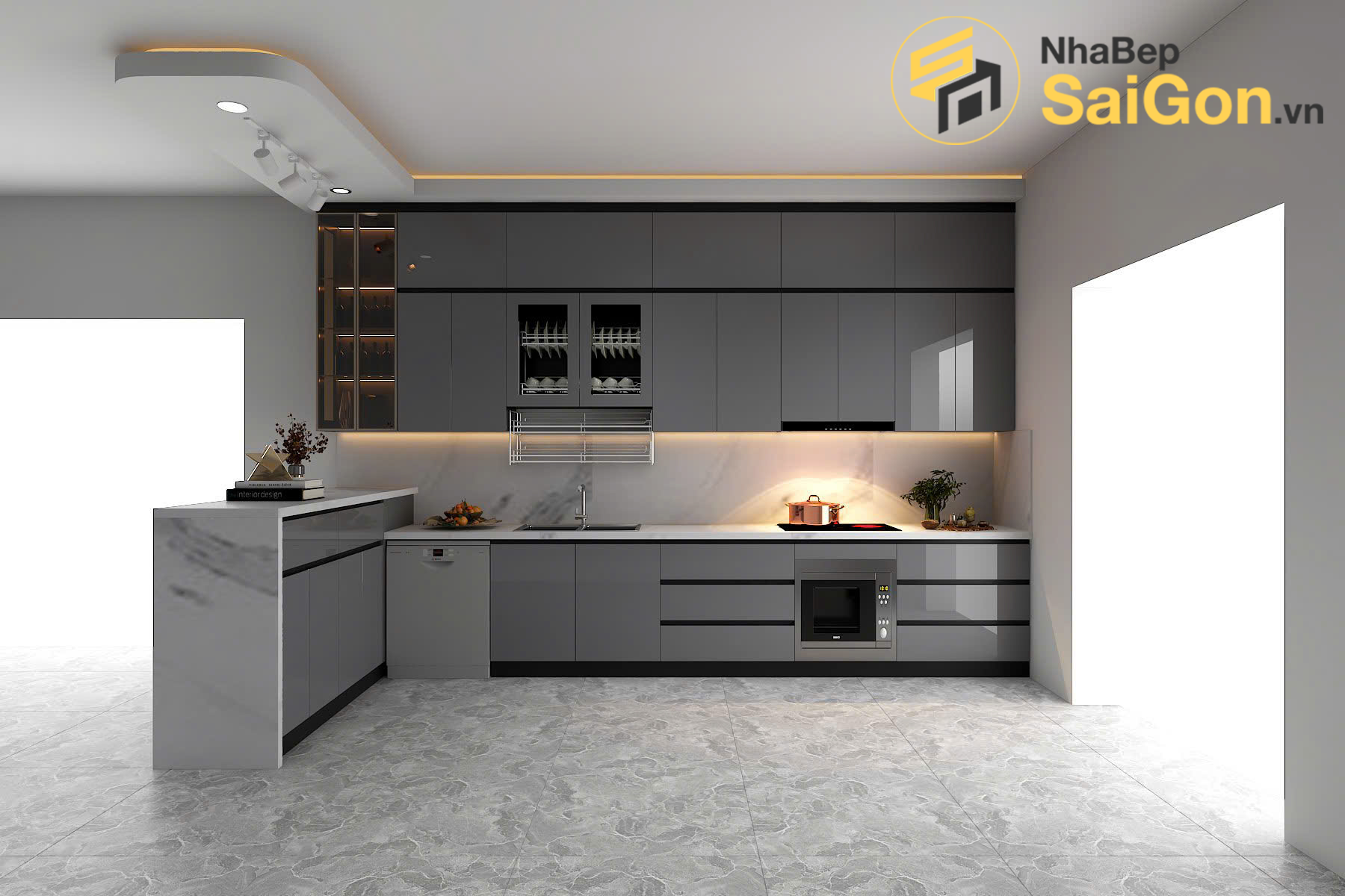 Tủ bếp chữ L - TBL024