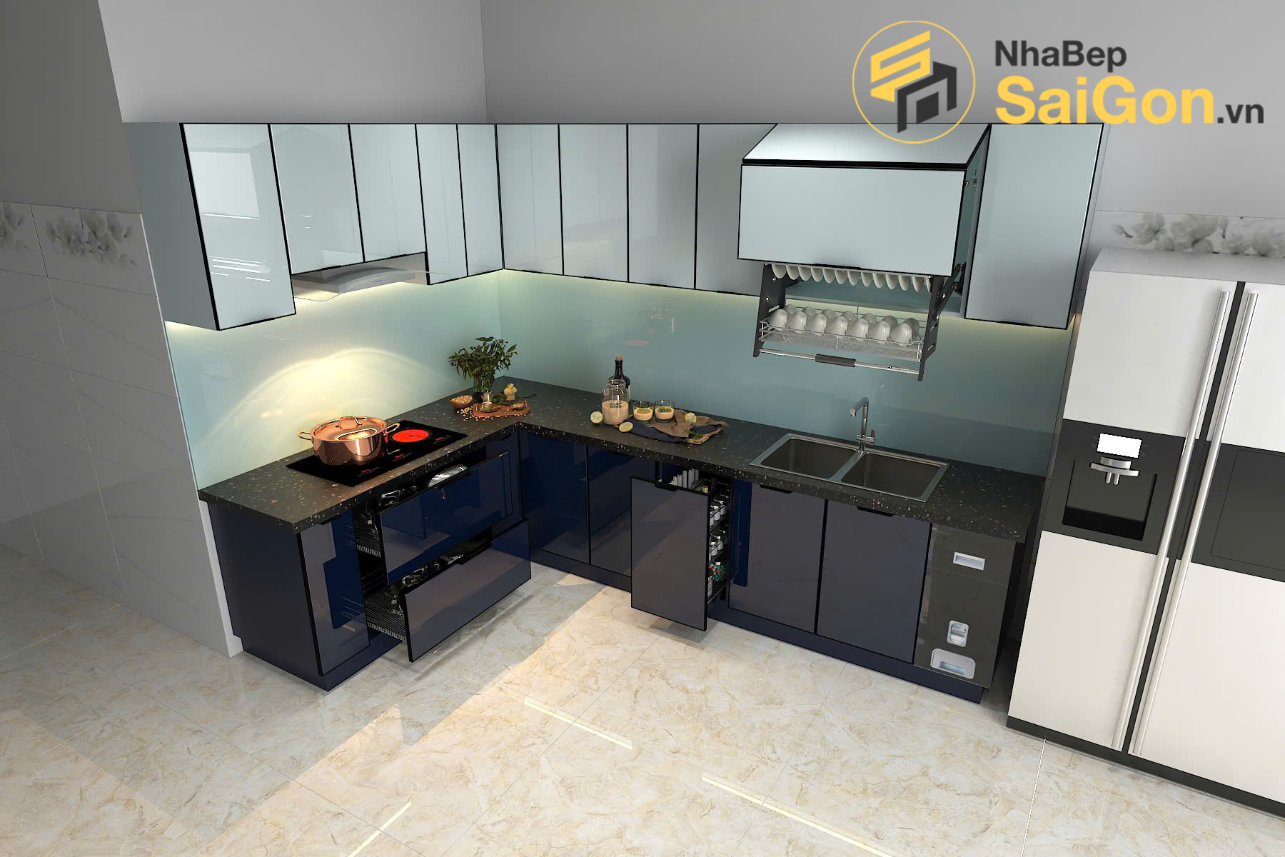 Tủ bếp chữ L - TBL025