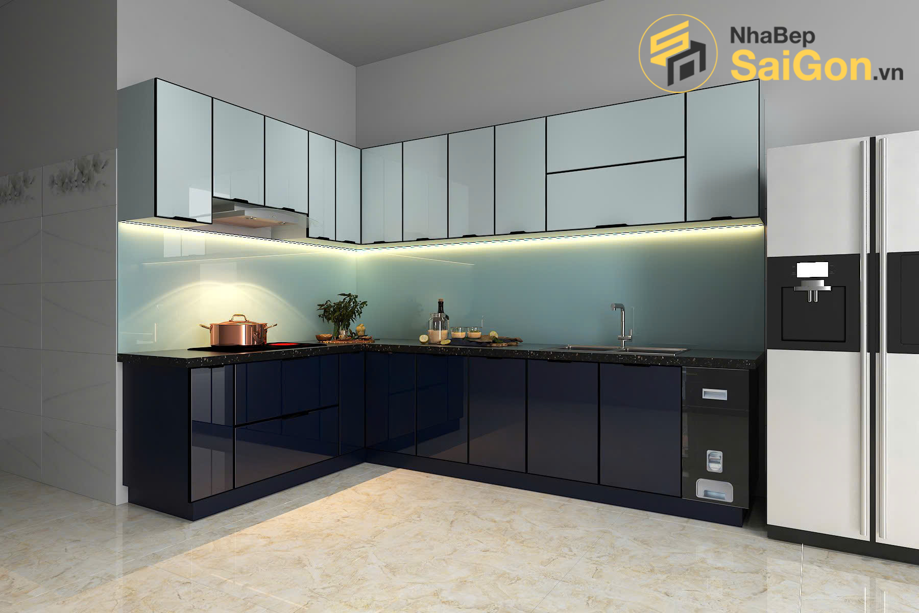 Tủ bếp chữ L - TBL025