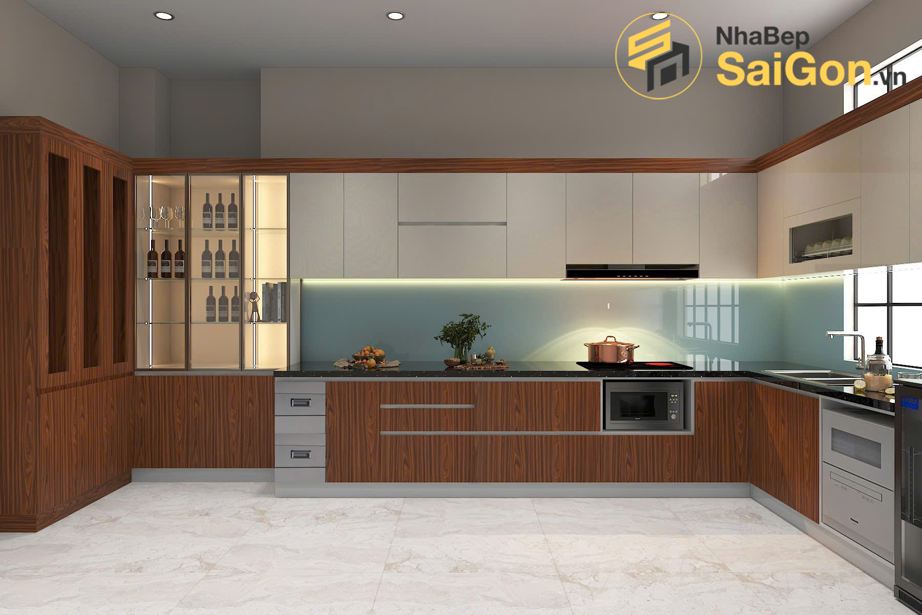 Tủ bếp chữ L - TBL026