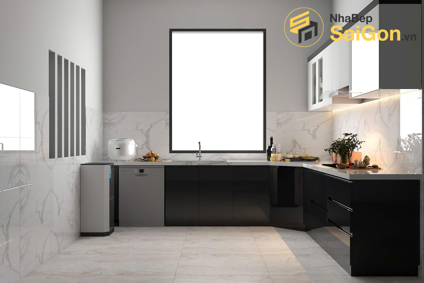 Tủ bếp chữ L - TBL027