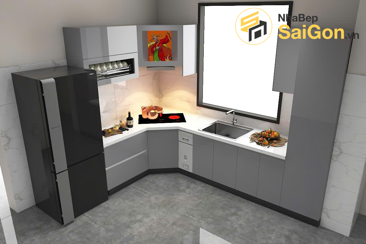 Tủ bếp chữ L - TBL028