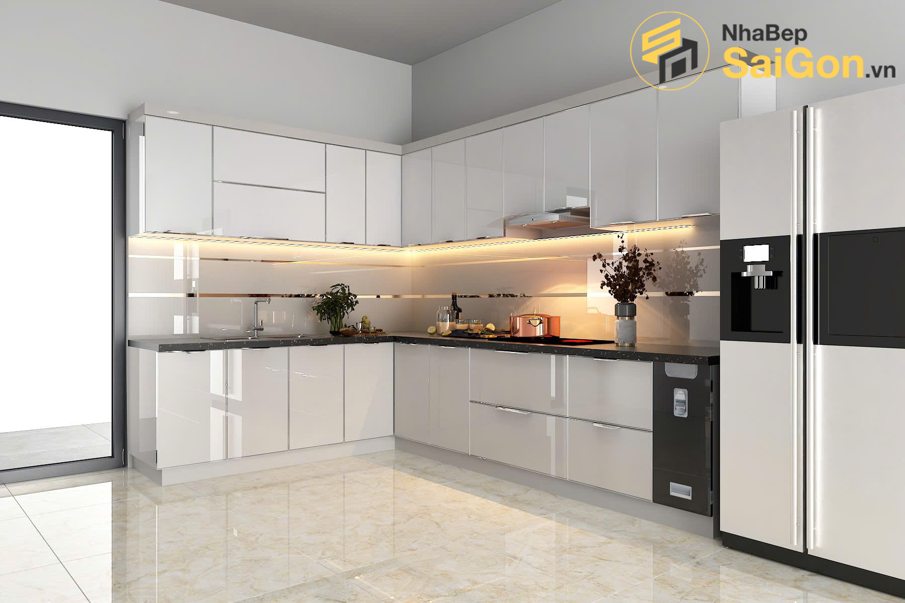 Tủ bếp chữ L - TBL029