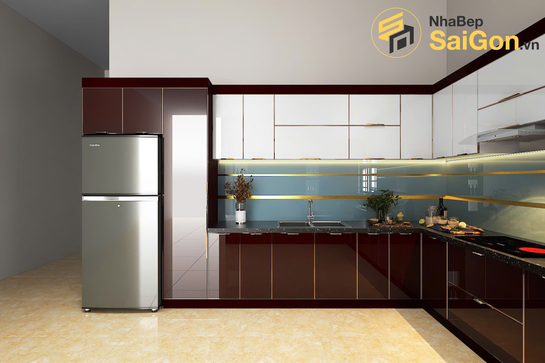 Tủ bếp chữ L - TBL030