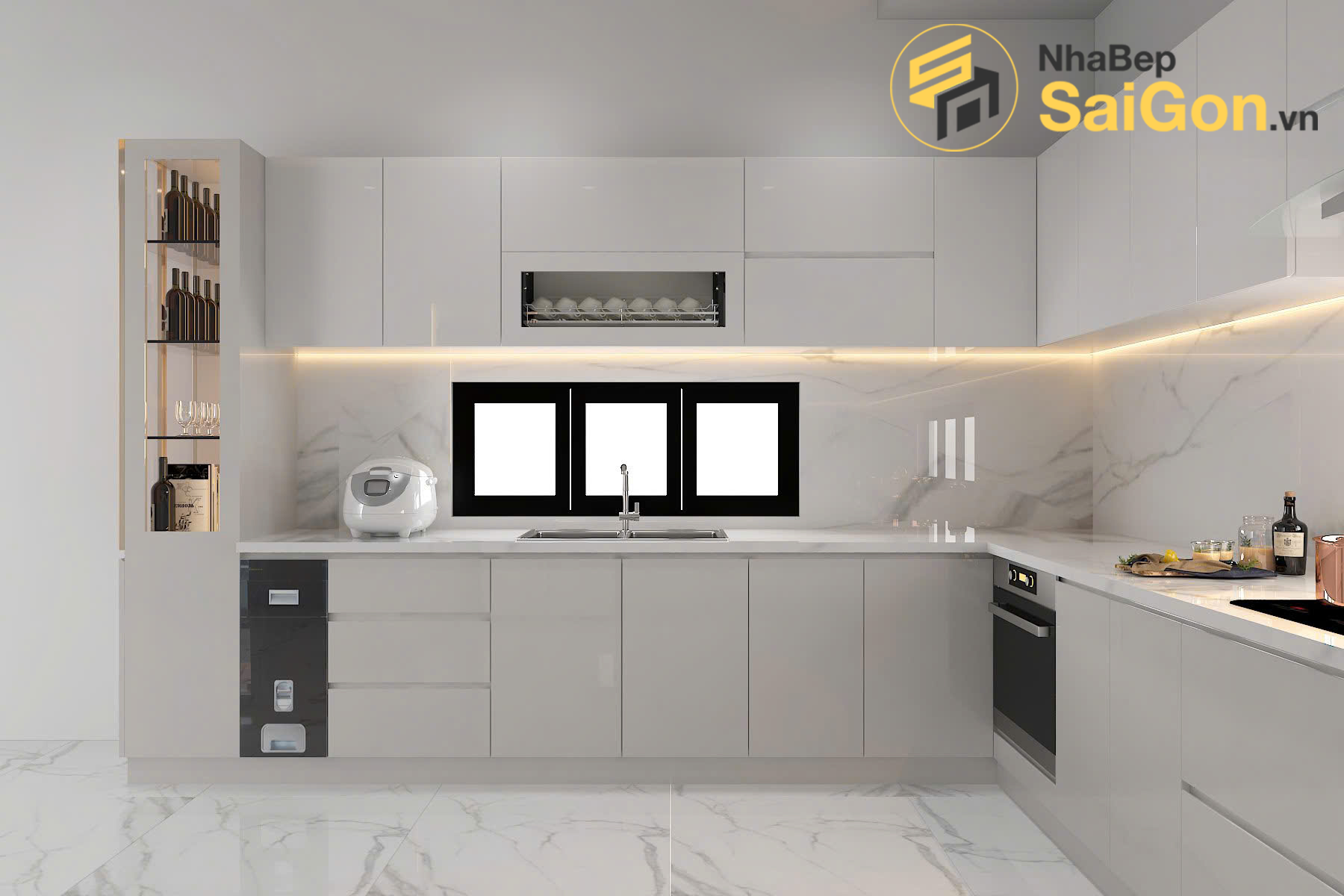 Tủ bếp chữ L - TBL037