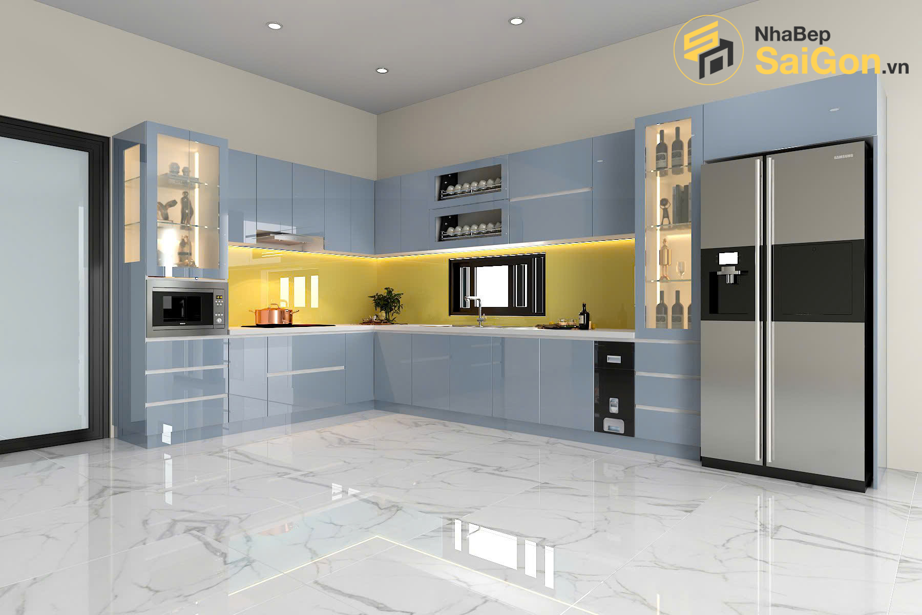 Tủ bếp chữ L - TBL038