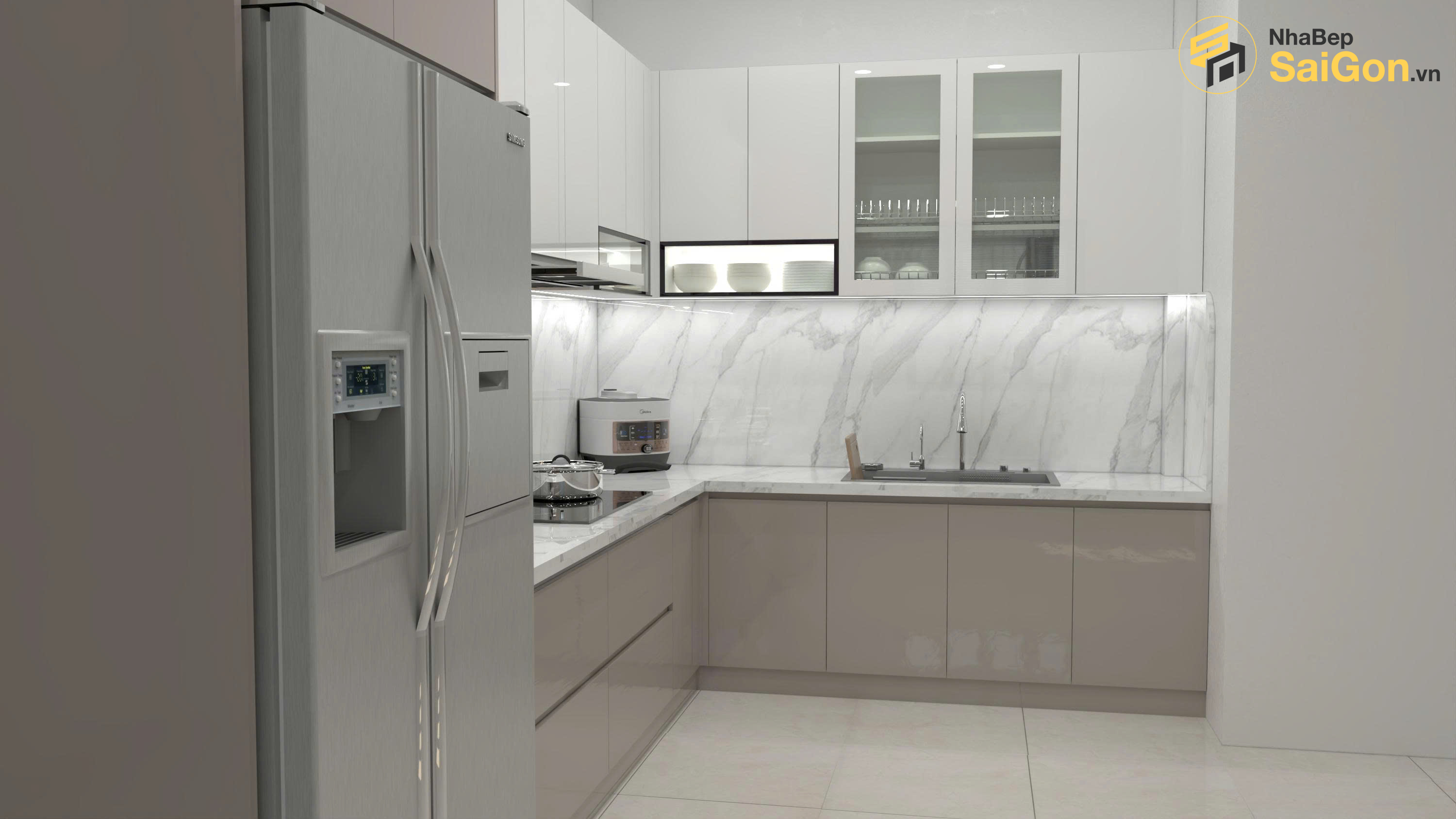 Tủ bếp chữ L - TBL040