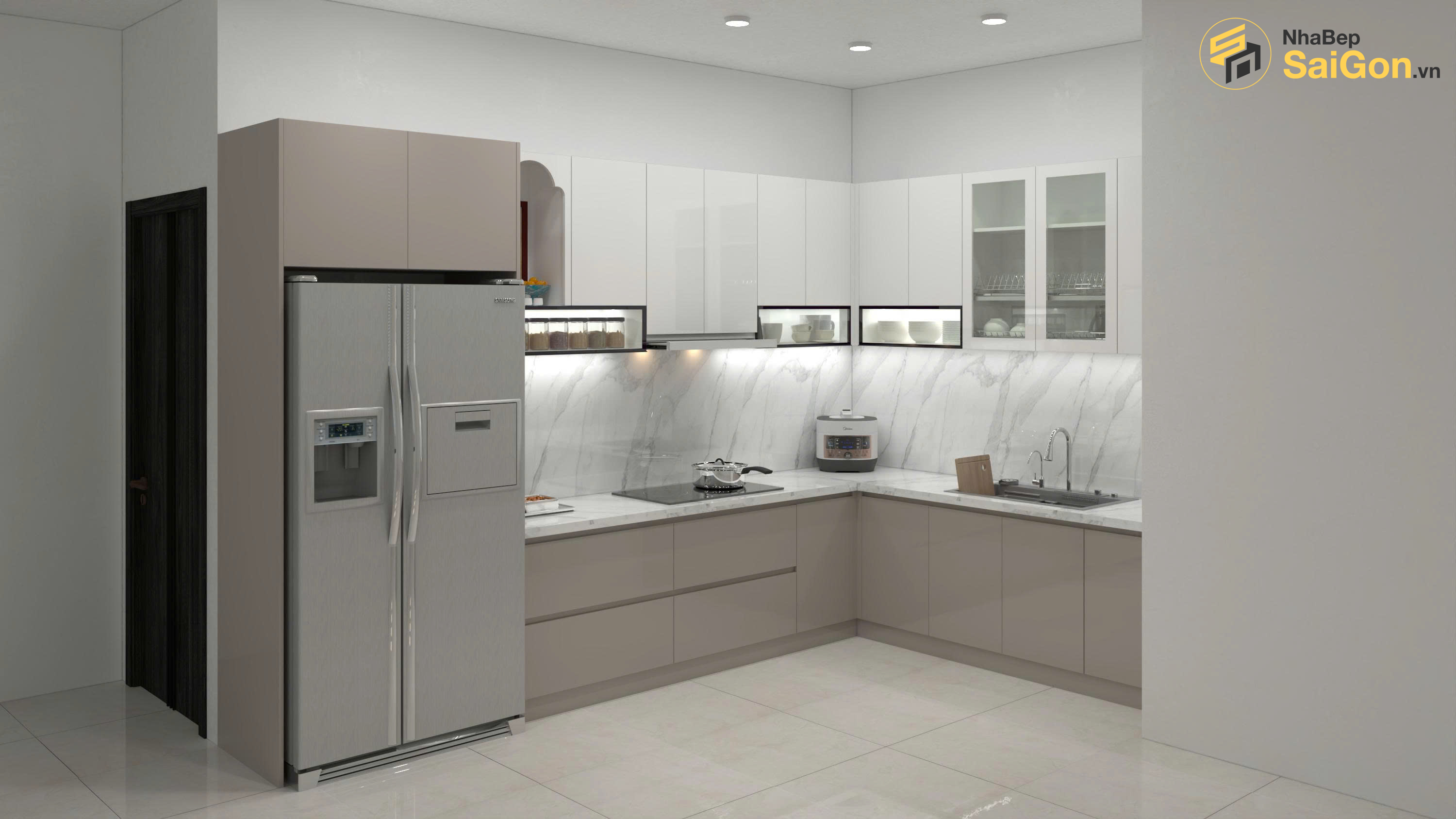 Tủ bếp chữ L - TBL040