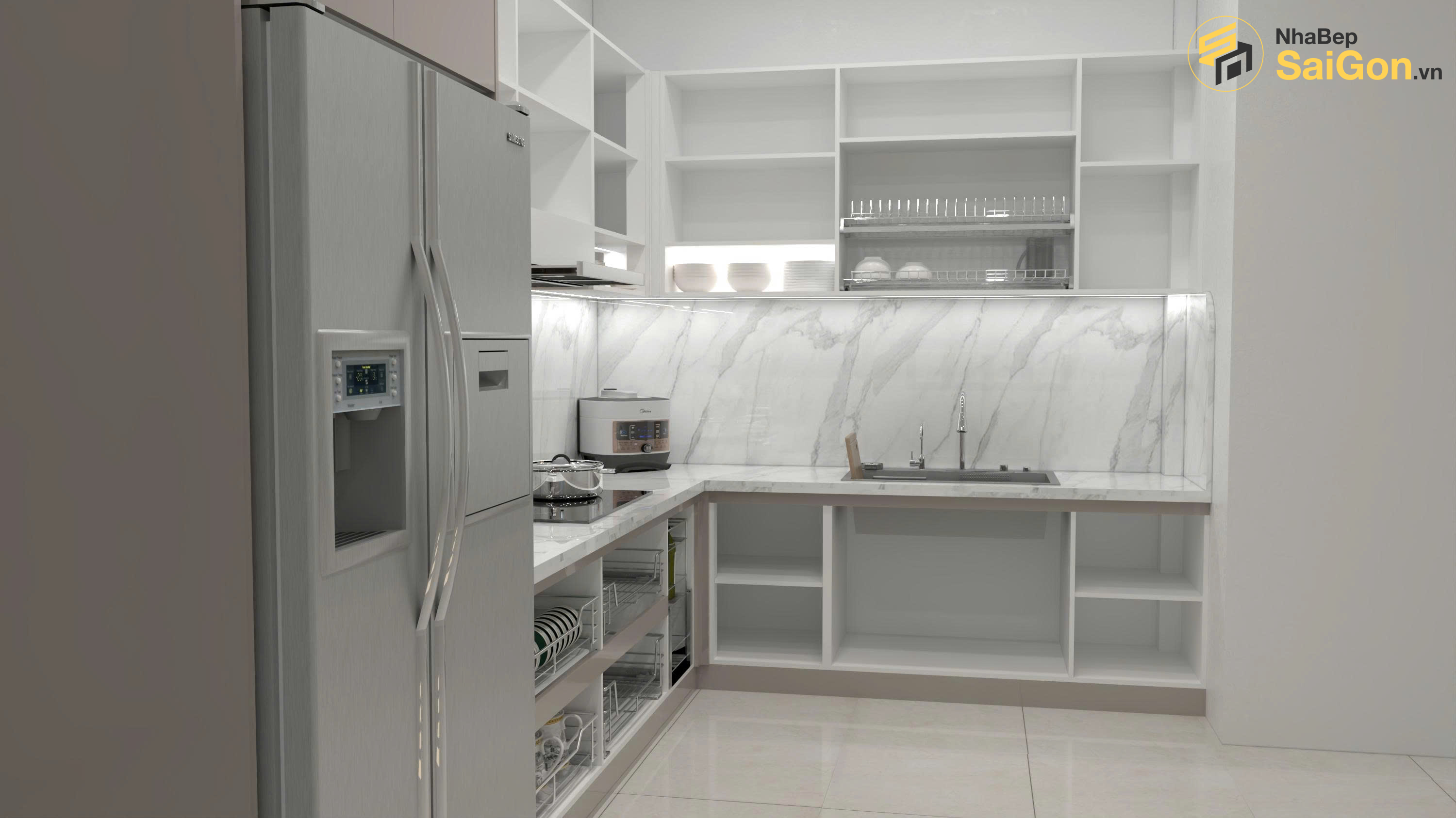 Tủ bếp chữ L - TBL040