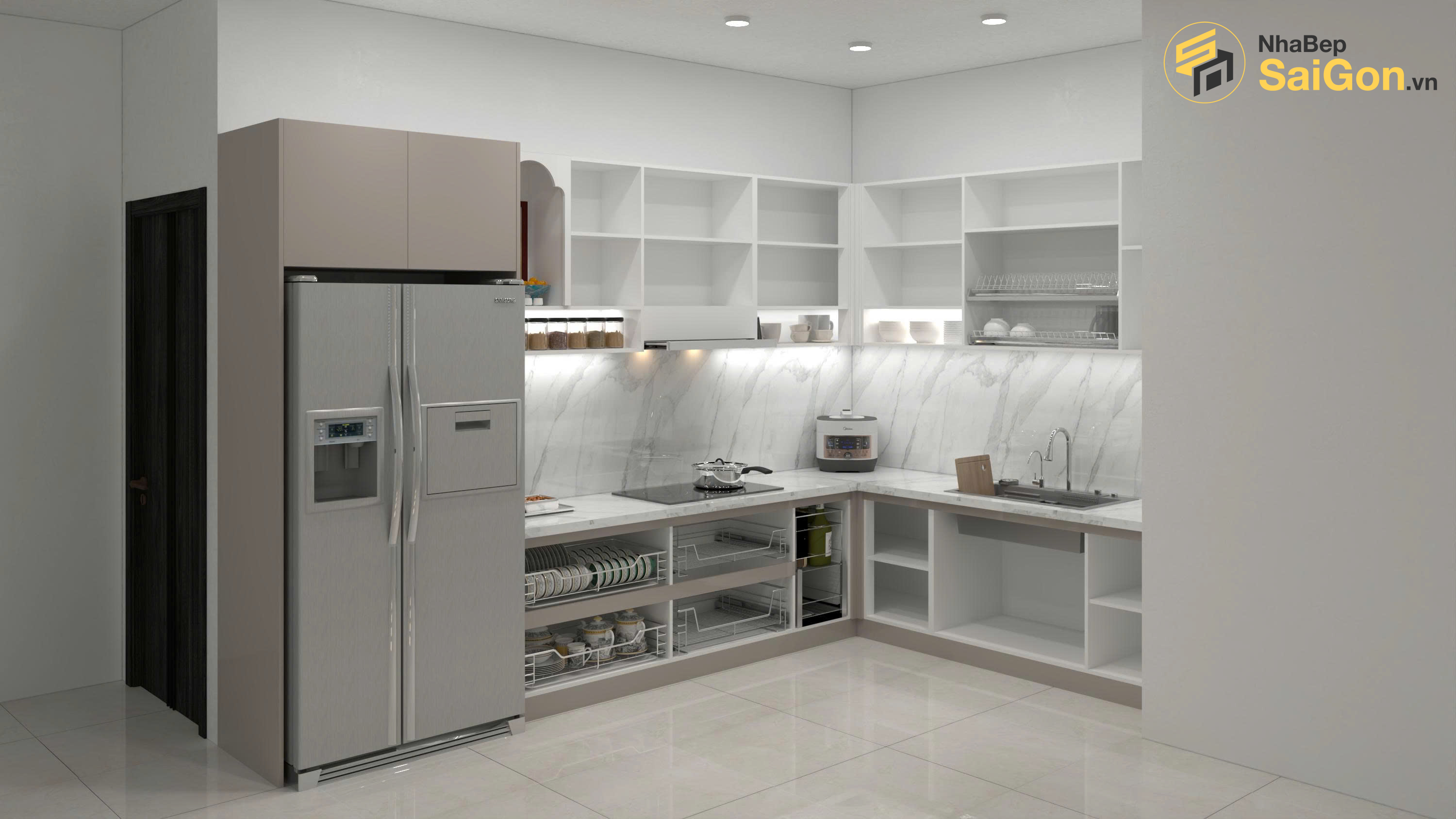 Tủ bếp chữ L - TBL040