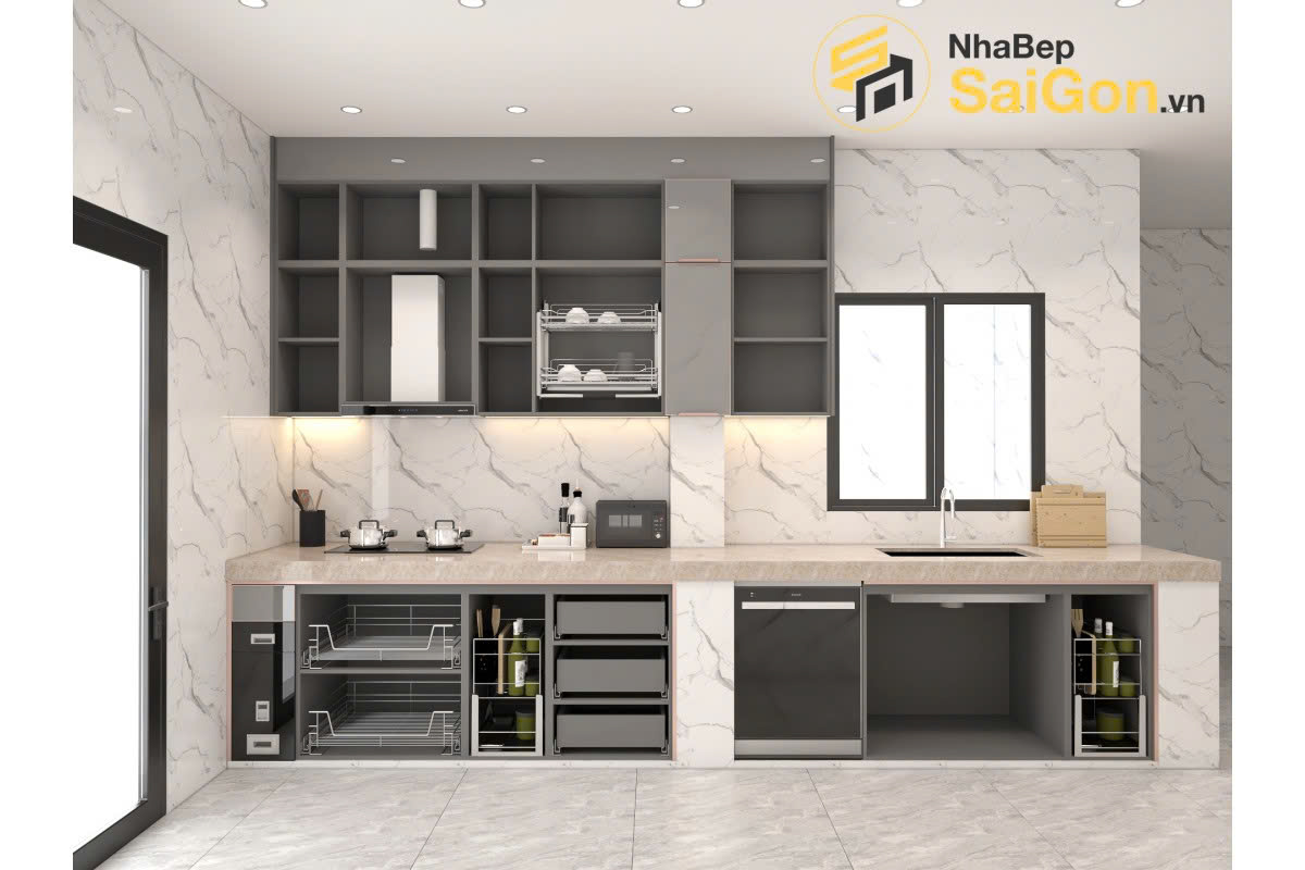Tủ bếp chữ I – TBI005
