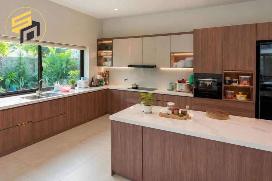 Tủ bếp chữ L nhà anh Tuấn tại Xuân Thới Thượng Hóc Môn
