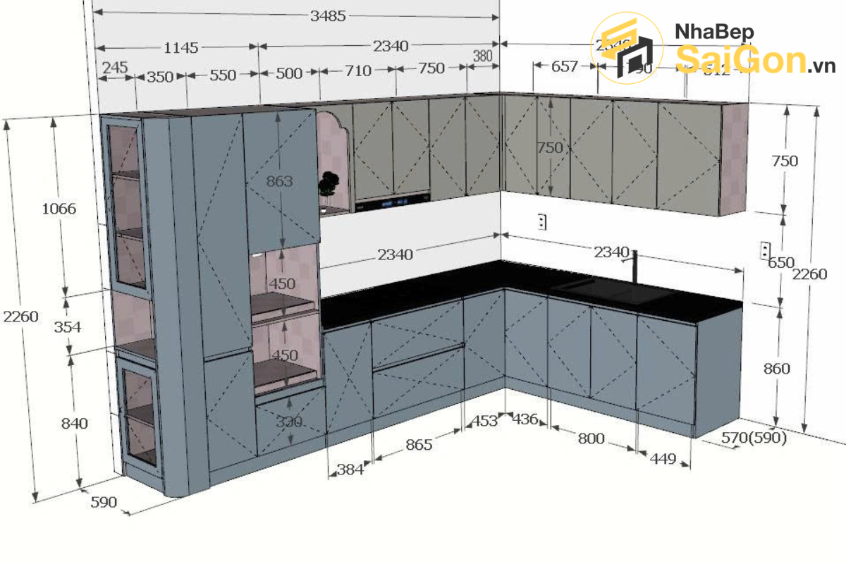 Bàn giao tủ bếp chữ L PVC - Công trình nhà chị My Tân Phú