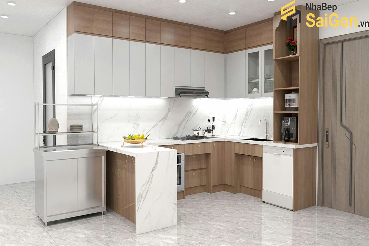 Tủ bếp chữ U TBU010