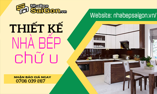 Mẫu tủ bếp chữ U