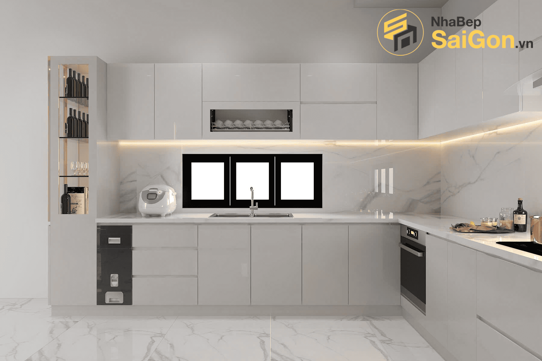 Tủ bếp chữ U TBU008