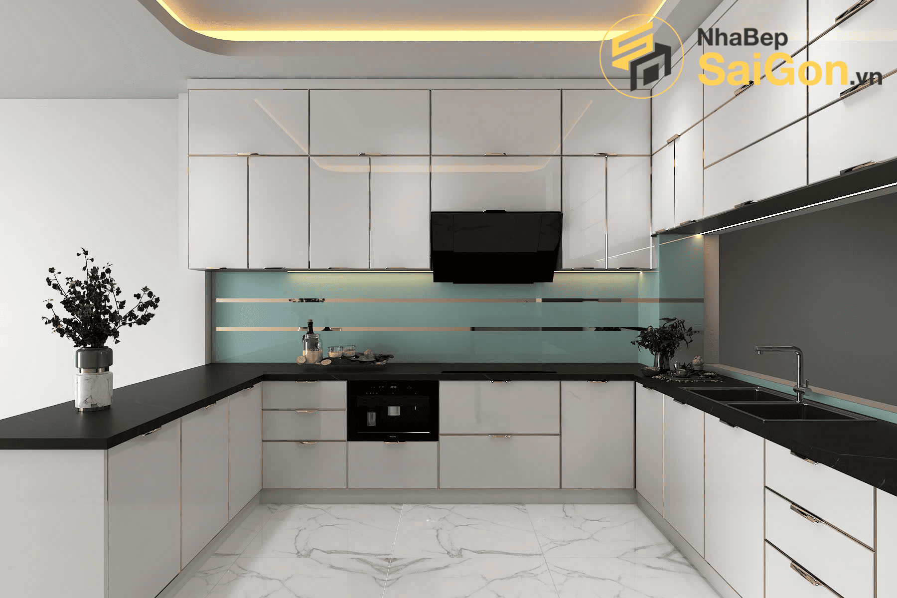 Tủ bếp chữ U TBU009