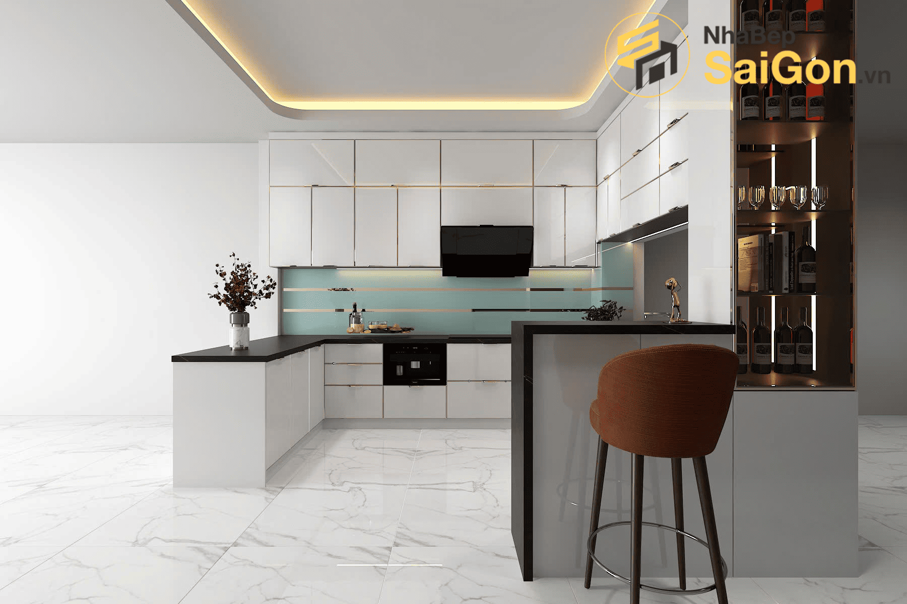 Tủ bếp chữ U TBU009